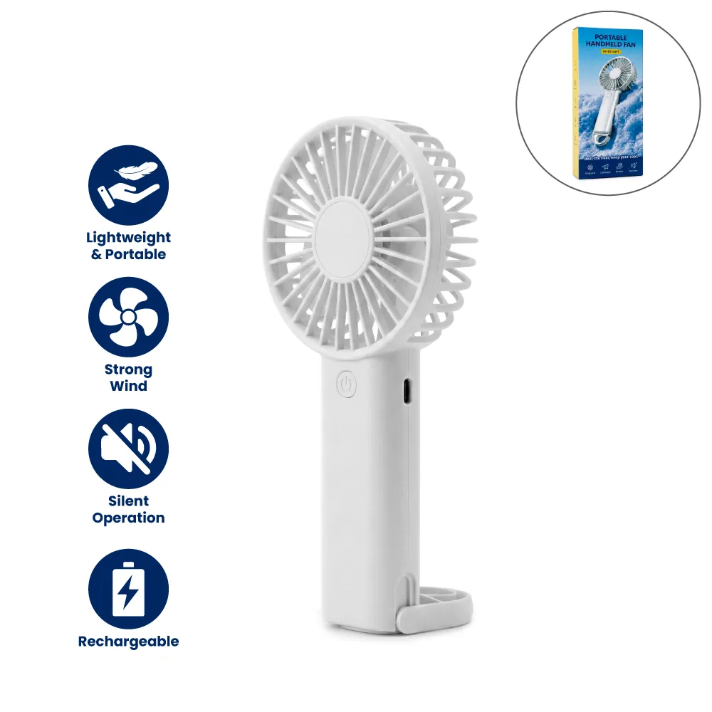 Portable-Rechargeable-Mini-Fan-HF-02-WHT-Blank.webp Portable Rechargeable Mini Fan Type C - Image 1