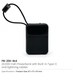 Powerbank with Built-in Type-C & Lightning Cables, 20,000mAh, 45W Fast Charging - Image 9