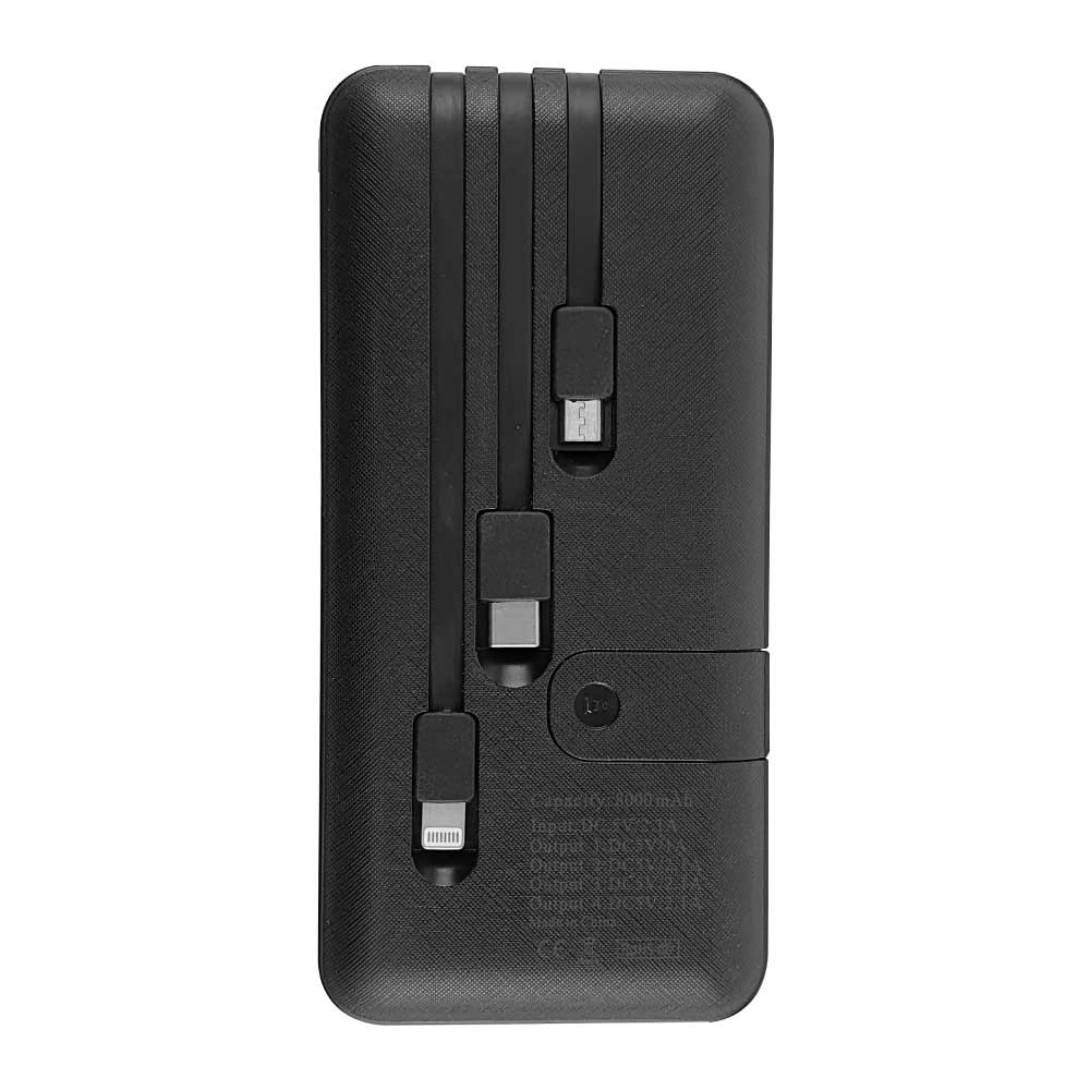 Powerbank-with-Inbuilt-Cables-PB-8000-BK-Main.jpg Powerbank with Inbuilt Cables 8000 mAh - Image 1
