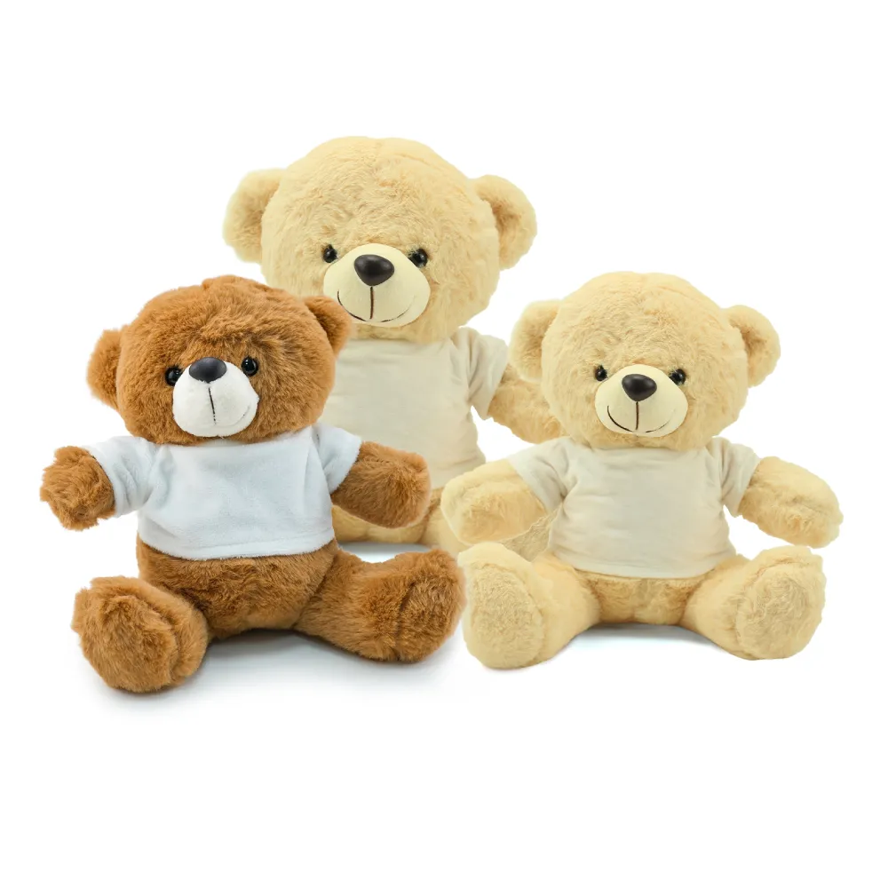 Promo-Teddy-Bears-Blank-TB-02-Blank.webp Promotional Teddy Bear Toys with Printable White Tshirt - Image 1