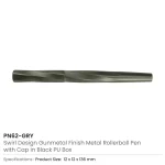 Rollerball Pens Swirl Design in Gunmetal Finish with PU Leather Box - Image 4