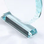 Round Clear Crystal Award with Engraved Leaves - Image 5