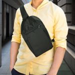 Sling Crossbody Bags In Black Nylon Material - Image 8