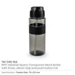 Eco-friendly Sports Bottles with Straw, 700ml in rPET Material - Image 3
