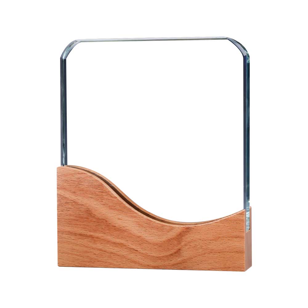Square-Crystal-Award-with-Wooden-Base-CR-56-Blank.jpg Square Crystal Awards with Wooden Base - Image 1