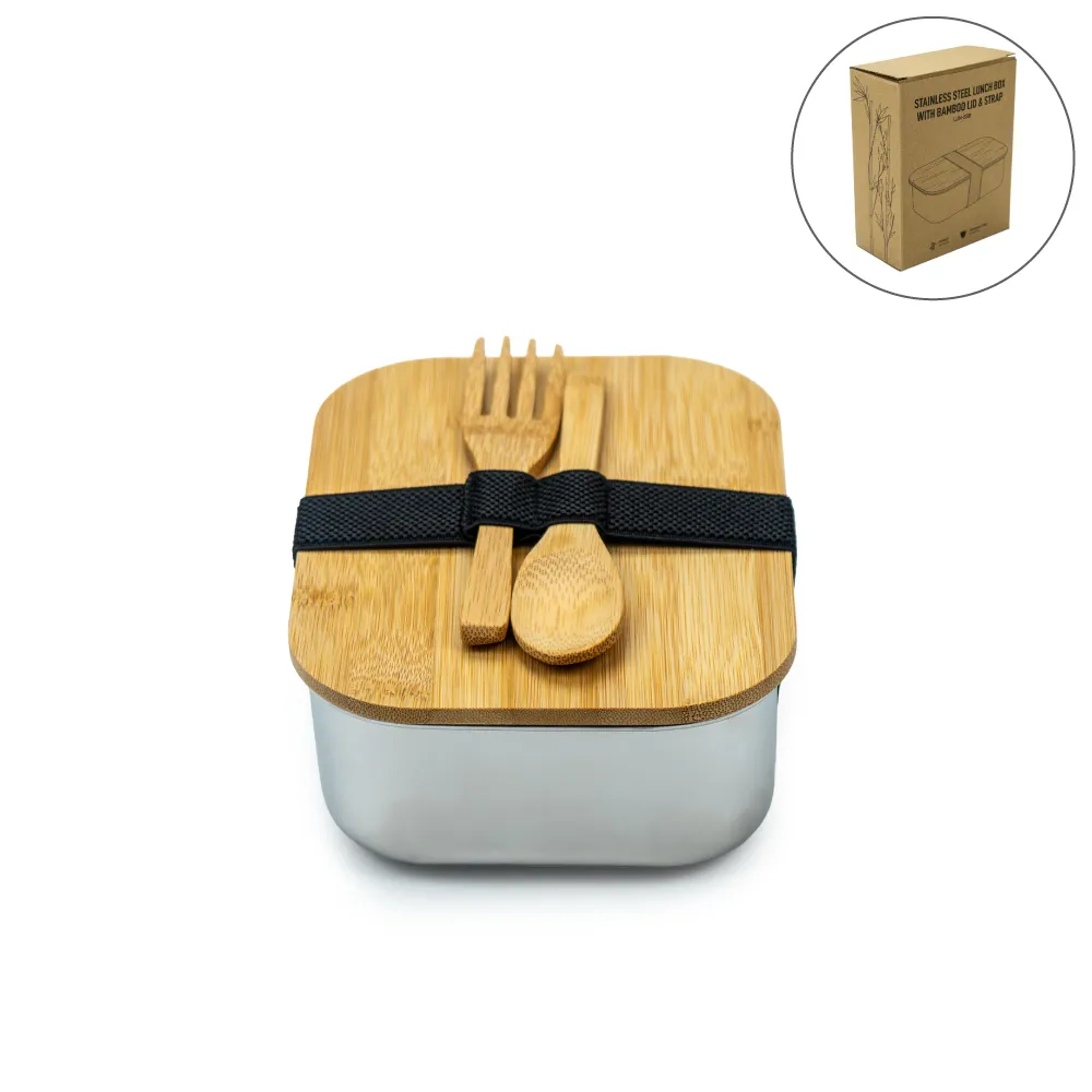 Stainless-Steel-Lunch-Box-with-Bamboo-Lid-LUN-SSB-Blanl.webp Stainless Steel Lunch Box with Bamboo Lid & Strap - Image 1