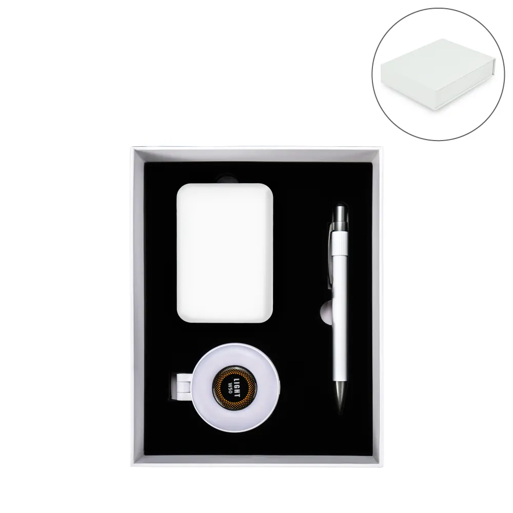Tech-Gift-Sets-GS-058-Blank.webp Technology Items Gift Set in White Magnetic Closure Gift Box - Image 1