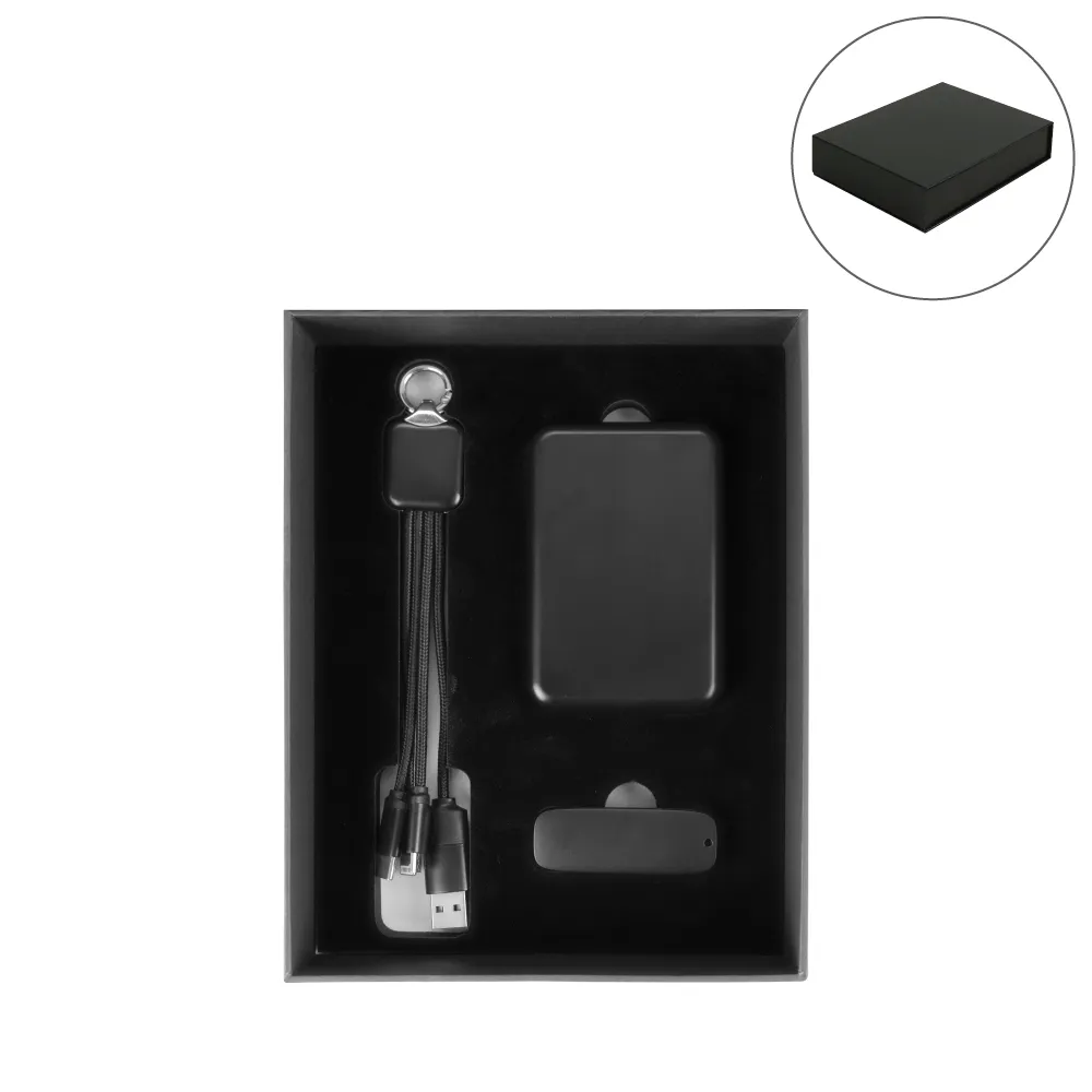 Technology-Gift-Sets-GS-059-Blank.webp Premium Corporate Tech Gifts in Black Magnetic Closure Gift Box - Image 1