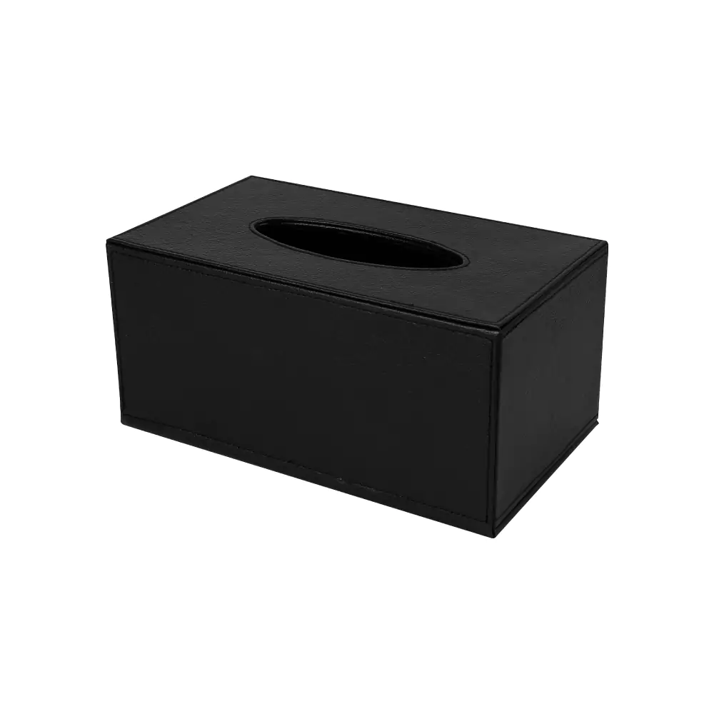 Tissue-Box-TSB-BLK-Blank.webp Tissue Box in PU Leather Material Black Color - Image 1