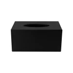 Tissue Box in PU Leather Material Black Color - Image 4