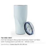 Dorniel Designs Tumblers with Transparent Lid, Recycled Stainless Steel - 540ml - Image 6