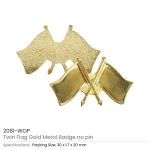 Twin Flag Metal Badges Golden Imprint Your Country Flag - Image 5