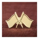 Twin Flag Metal Badges Golden Imprint Your Country Flag - Image 8
