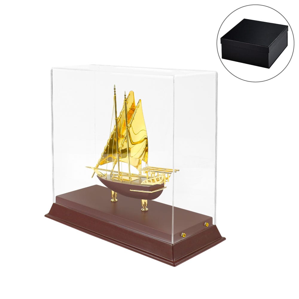 UAE-Golden-Dhow-Memento-TR-01-Blanks.jpg UAE Golden Dhow Memento in Wooden Base and Acrylic Case - Image 1