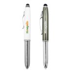 3 in 1 Metal Pens with Stylus and Light - Image 2