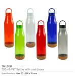 rPET Bottles with Cork Base, Twist-off Lid, Handle, 720ml - Image 3