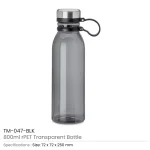 rPET Transparent Bottles 800ml SS Lid with Carry Handle - Image 5