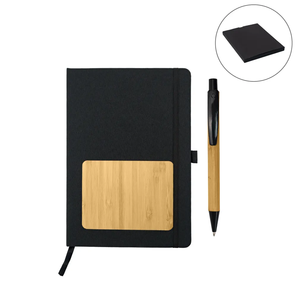 rPET-and-Bamboo-Notebook-with-Pen-Gift-sets-GS-704-BLK-Blank.webp rPET and Bamboo Notebook with Pen Gift Sets - Image 1